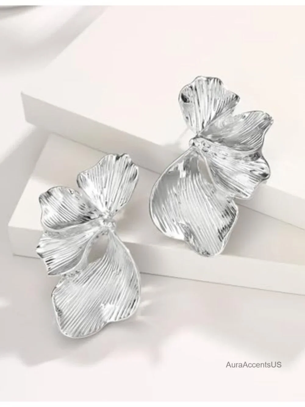Oversized Floral Dangle Earrings for Women, Lightweight Statement Party Jewelry